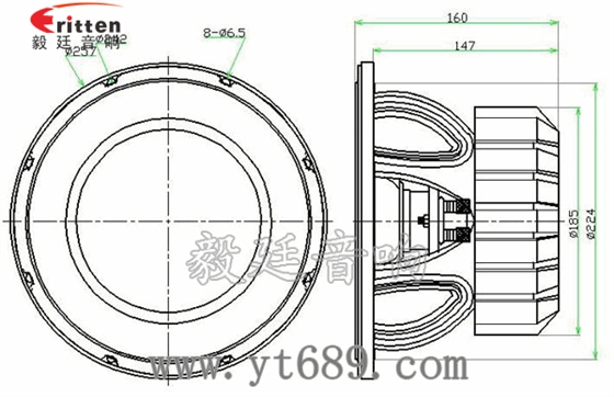 1.38寸40瓦舞台音箱全频喇叭成品图