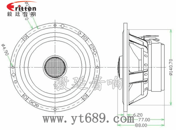 6.5寸25芯50瓦全频同轴喇叭成品图