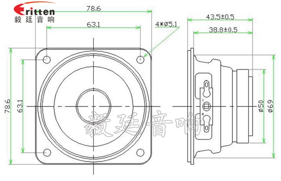 78mm15w内磁全频喇叭成品图