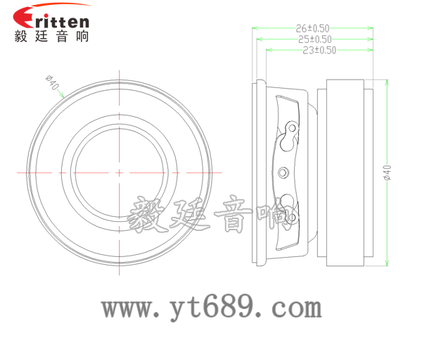 40mm13芯3瓦蓝牙音箱全频喇叭成品图