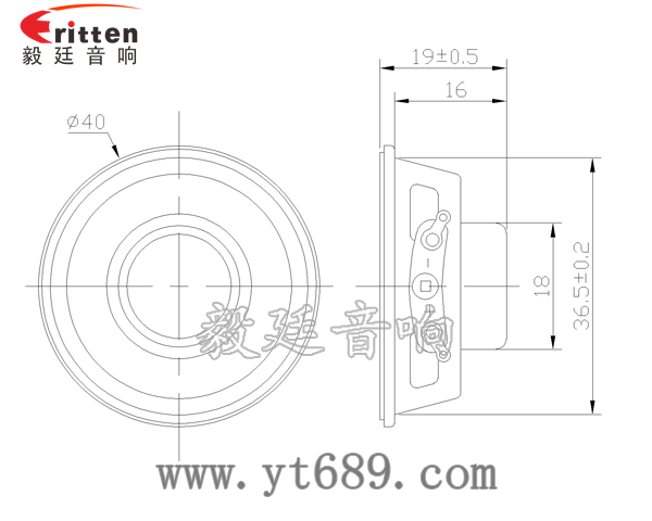 40mm13芯3瓦全频喇叭成品图