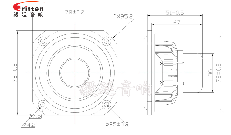78mm20W25芯全频蓝牙音箱喇叭成品图 78mm蓝牙音箱中音喇叭成品图